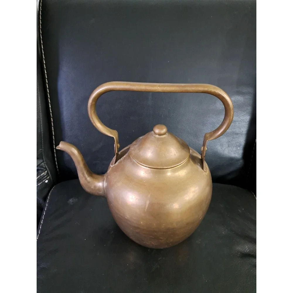 Vintage/Antique Large Heavy Copper Brass Metal Tea Kettle *Unknown‎ Makers